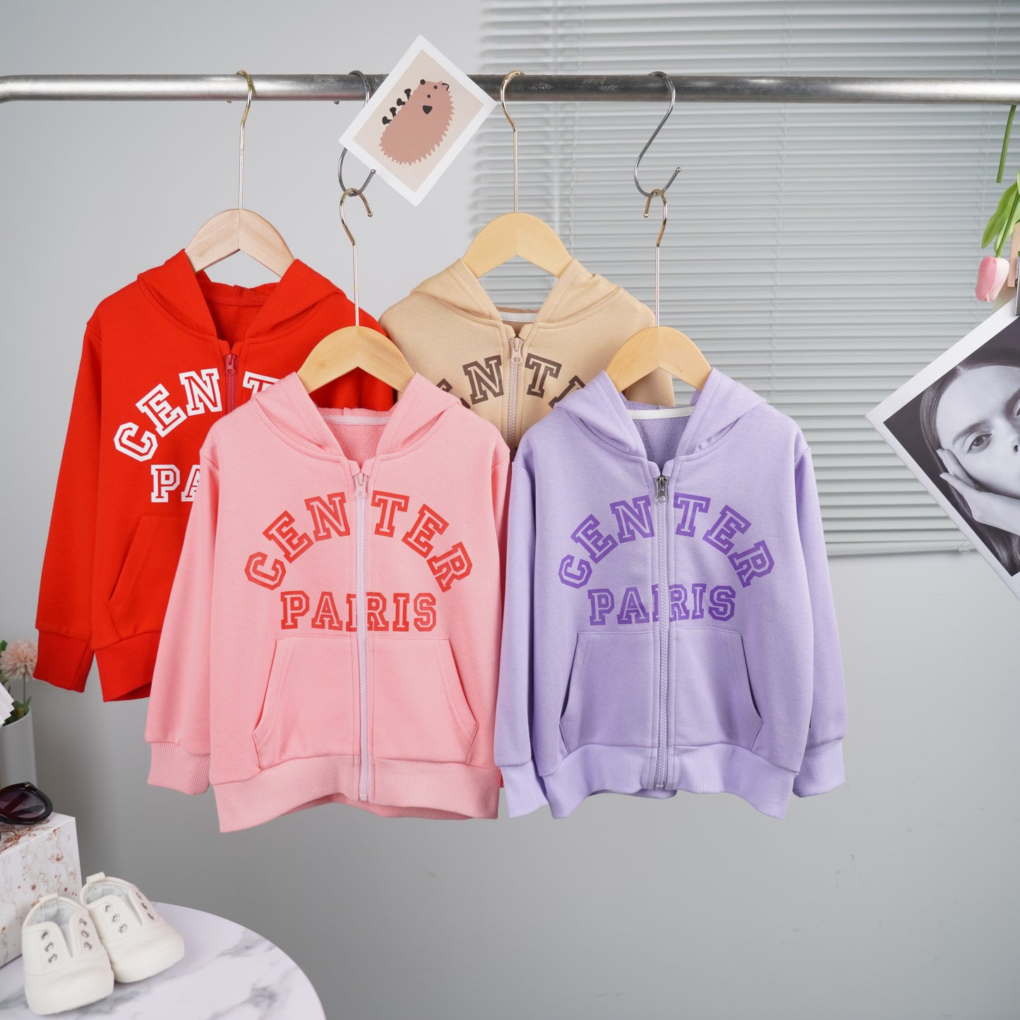 fleece hoodie print PARIS